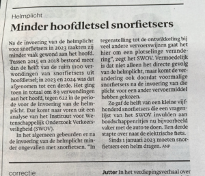 Minder hoofdletsel snorfietsers